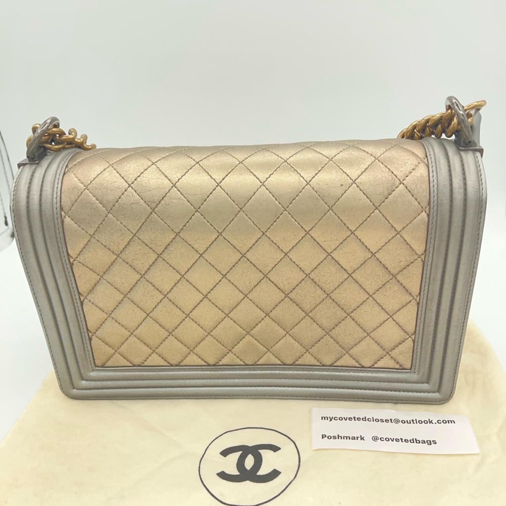 Chanel Metallic Gold and Silver Boy Bag! Stunning combination!🩶💛 - Picture 6 of 17